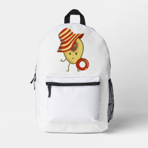 Sac À Dos Imprimé Avocado beach girl avec casquette de soleil et ann