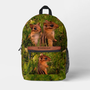 Sac À Dos Imprimé Baby Chipmunks Animal Art Personnalisé