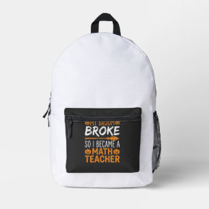 Sac À Dos Imprimé Balai d'Halloween de professeur de maths drôle