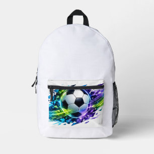 Sac À Dos Imprimé Balle de football abstraite en néon brisée