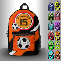 Balle de Football Moderne Orange Étape Éditables