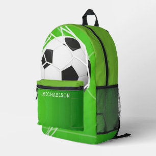 Sac À Dos Imprimé Balle de football personnalisé vert