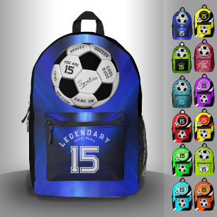 Sac À Dos Imprimé Balle de football personnalisée pour anniversaire 