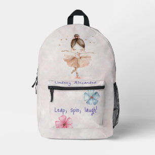Sac À Dos Imprimé Ballerina positive personnalisée pour les filles