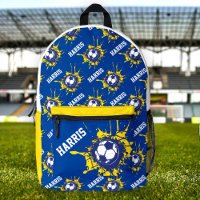 Ballon de football bleu jaune splat personnalisé