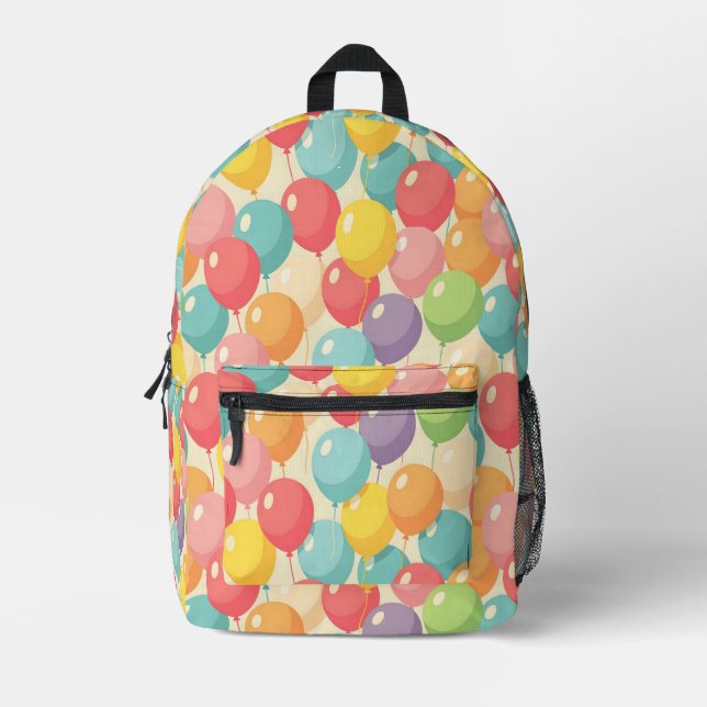 Sac À Dos Imprimé Ballons de fête de différentes couleurs (Recto)