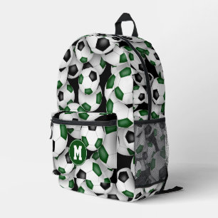Sac À Dos Imprimé ballons de football verts monogrammés des athlètes