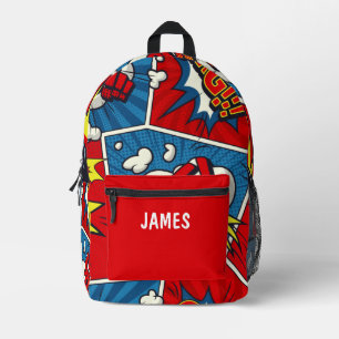 Sac À Dos Imprimé Bande dessinée personnalisée au nom de l'enfant