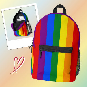 Sac À Dos Imprimé Bandes du drapeau arc-en-ciel LGBTQIA+ pour le Moi