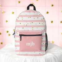 Bandes et pointes roses avec Monogramme Filles mig