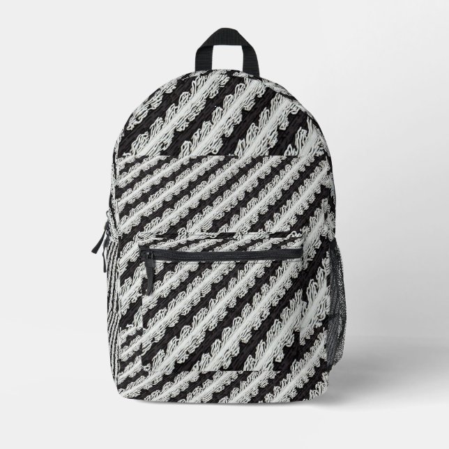 Sac À Dos Imprimé Bandes noires et blanches (Recto)