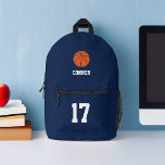 Sac À Dos Imprimé Basket-ball amusant Thème Customisé<br><div class="desc">Basket-ball amusant Thème Customisé design pour enfants.</div>