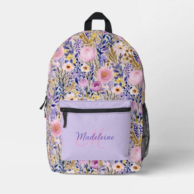 Sac À Dos Imprimé Beau Jardin Fleur sauvage (Recto)