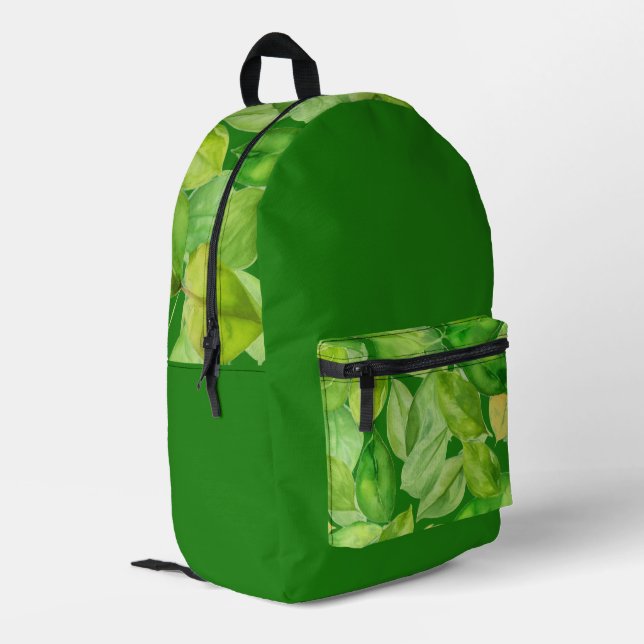 Sac À Dos Imprimé Beaux Feuilles verts tropicaux seulement (Coin arrière gauche)