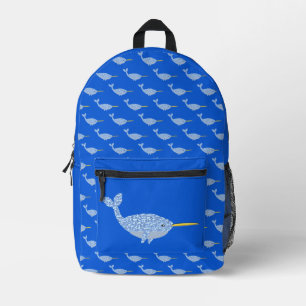 Sac À Dos Imprimé Bébé bleu mignon garçon Narwhal