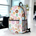 Sac À Dos Imprimé Belle illustration de beignets doux du désert moti<br><div class="desc">Avec de mignons beignets au chocolat,  rose,  des arroses de coeur,  glacé.</div>