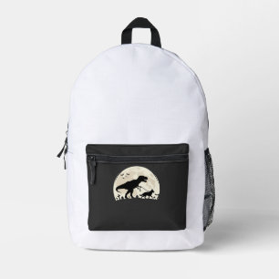 Sac À Dos Imprimé Berger Allemand Halloween Dinosaure Silhouette Lun