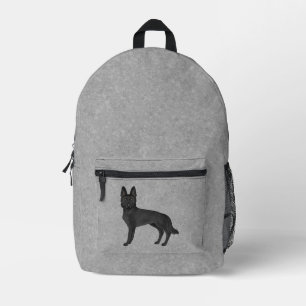 Sac À Dos Imprimé Berger Allemand Noir Chien de Dessin Animé Mignon