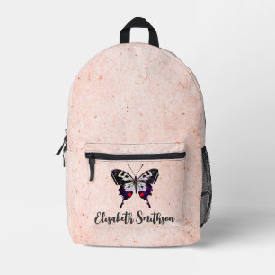 Sac À Dos Imprimé Beurre Vintage Ajouter Votre Nom Pastel Rose