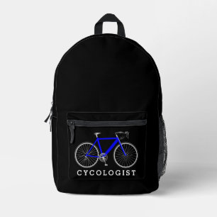 Sac À Dos Imprimé Bicyclette Bleue Avec Texte Cycologue