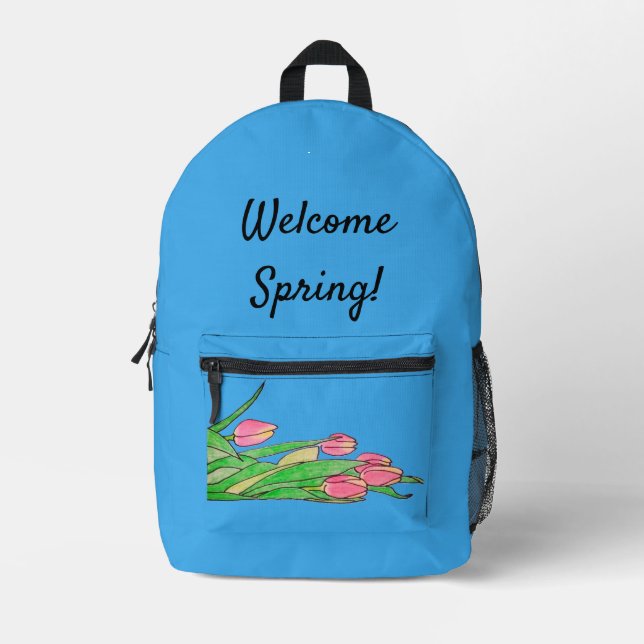 Sac À Dos Imprimé Bienvenue le Printemps !  (Recto)