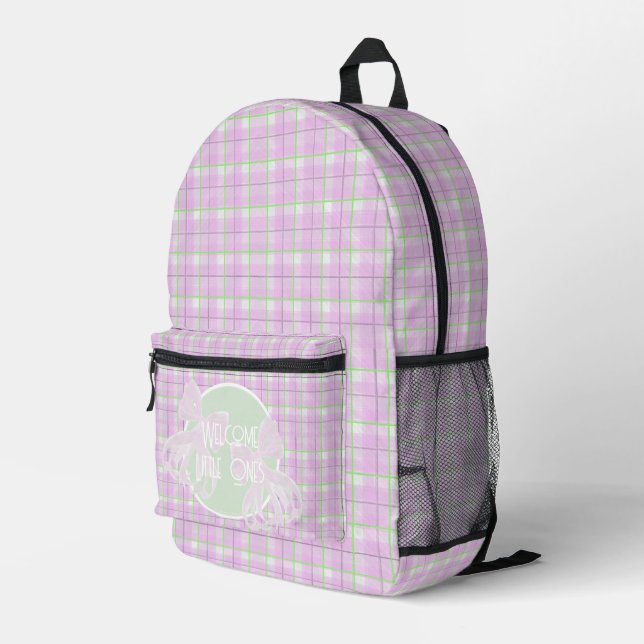 Sac À Dos Imprimé Bienvenue Petits - Nœud rose doux couche (Coin arrière droit)