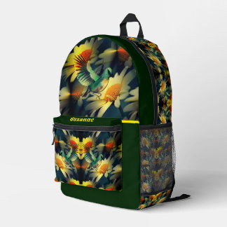 Sac À Dos Imprimé Bird On Yellow Daisies Imaginaire Art Personnalisé