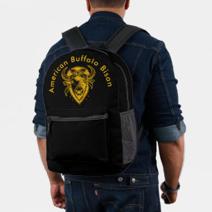 Sac À Dos Imprimé Bison avec bandana dans une œuvre d'art de style g