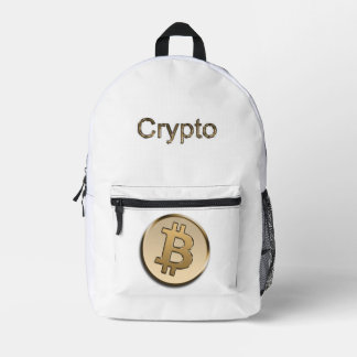 Sac à dos imprimé Bitcoin doré