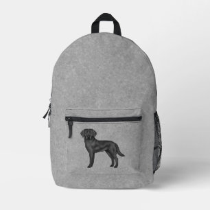 Sac À Dos Imprimé Black Labrador Retriever mignon dessin chien gris