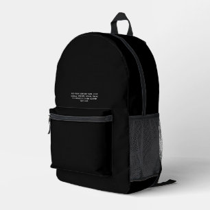 Sac À Dos Imprimé Black Logo et texte professionnels personnalisés