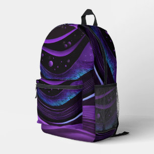 Sac À Dos Imprimé Black Purple vagues