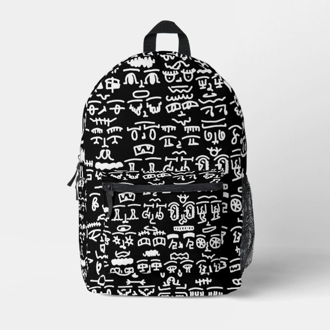 Sac À Dos Imprimé Black & White Abstract Doodle Backpack – Modern Mi (Recto)