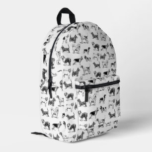 Sac À Dos Imprimé Black & White Vintage Dogs Motif School