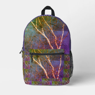 Sac À Dos Imprimé Blanc Birch Tree Blue Sky Abstrait Personnalisé