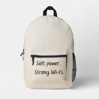 Sac À Dos Imprimé Blanc nuageux et beige avoine Gen citations art IA