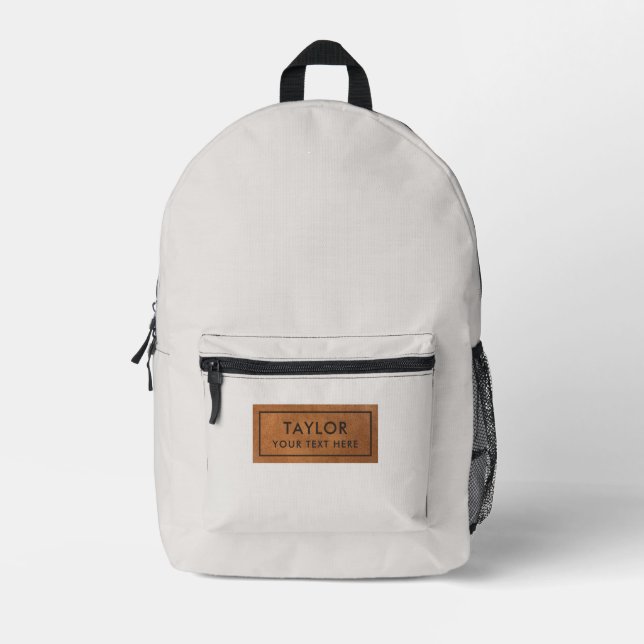 Sac À Dos Imprimé Blanc Personnalisé (Recto)