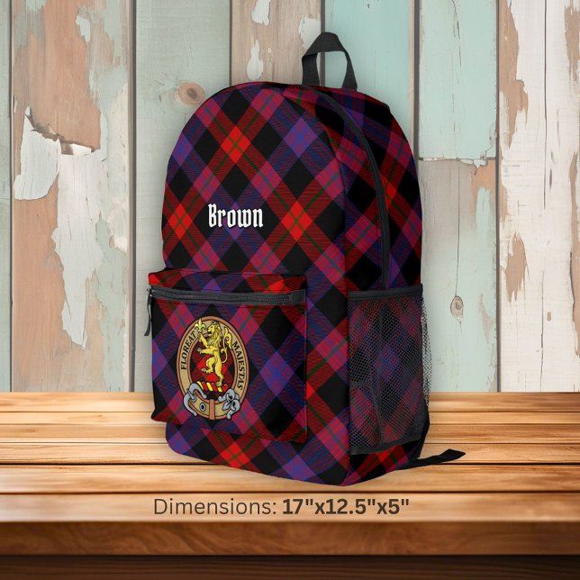 Sac À Dos Imprimé Blason de Clan Brown sur tartan (Créateur téléchargé)