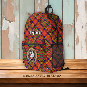 Sac À Dos Imprimé Blason de Clan Hepburn sur tartan