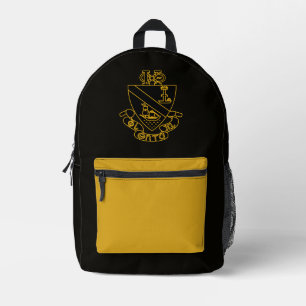 Sac À Dos Imprimé Blason de Phi Chi Theta Or et Noir