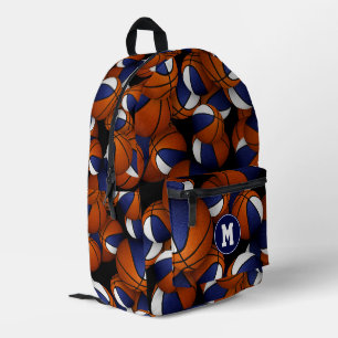Sac À Dos Imprimé bleu blanc équipe couleurs basketballs motif