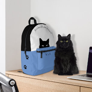 Sac À Dos Imprimé Bleu de chat sournois