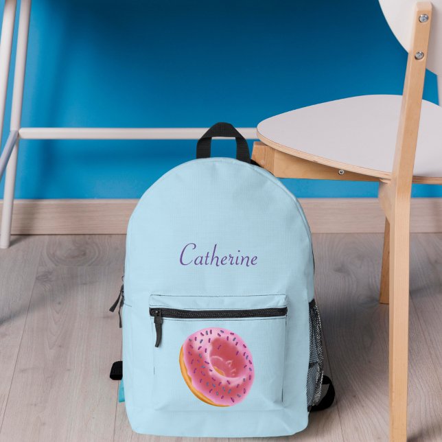 Sac À Dos Imprimé Bleu de Donut rose (Créateur téléchargé)