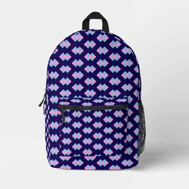 Sac À Dos Imprimé Bleu Diamant (Recto)