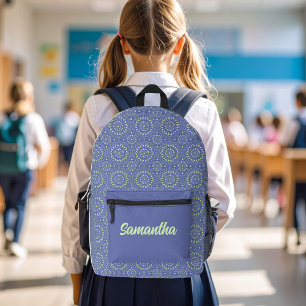 Sac À Dos Imprimé Bleu et Vert Moderne Personnalisé