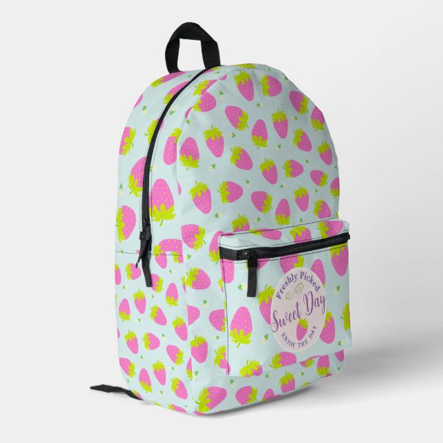 Sac À Dos Imprimé Bleu fraise (Coin arrière gauche)