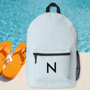 Sac À Dos Imprimé Bleu Glacé Monogrammé Élégant Moderne Tendance