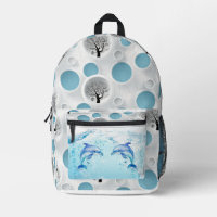 bleu mignon dauphin abstrait murale moderne