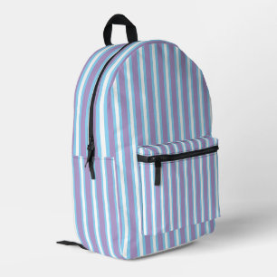 Sac À Dos Imprimé Bleu Myrtille et Rayures Violet Raisin