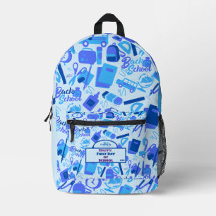 Sac À Dos Imprimé bleu tendance personnalisable Retour au Motif scol